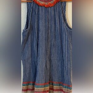 THML Navy and White Patterned Top